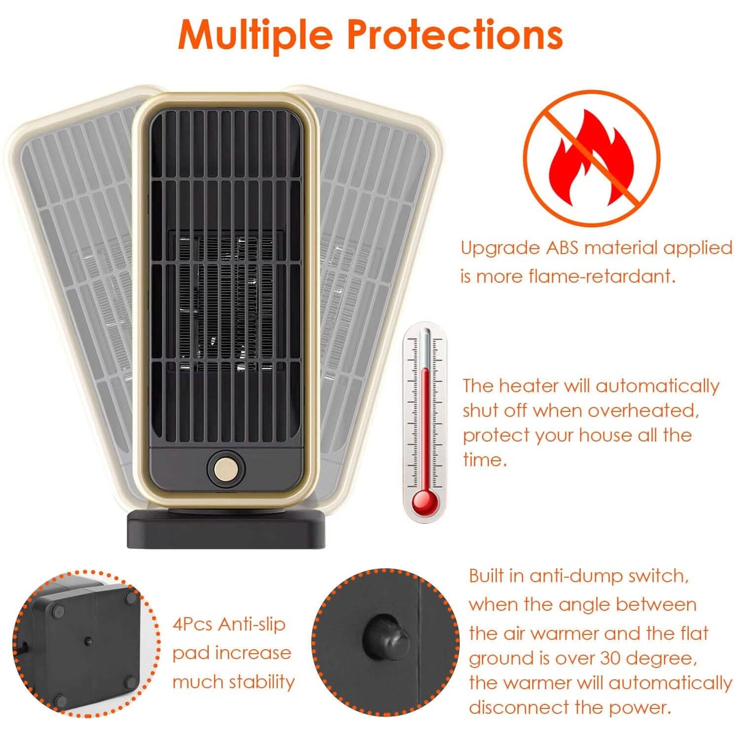 500W Portable Electric Heater Household Appliances - Tophatter Daily Deals