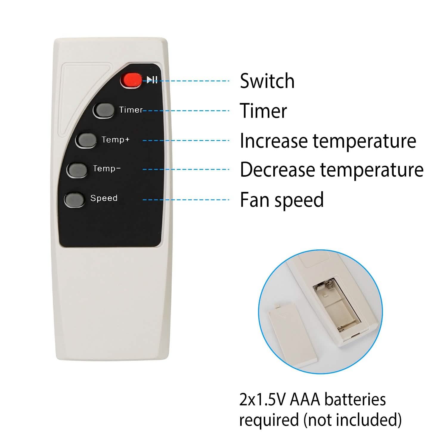 500W Portable Heater Fan Wall Outlet with Remote Control Household Appliances - Tophatter Daily Deals