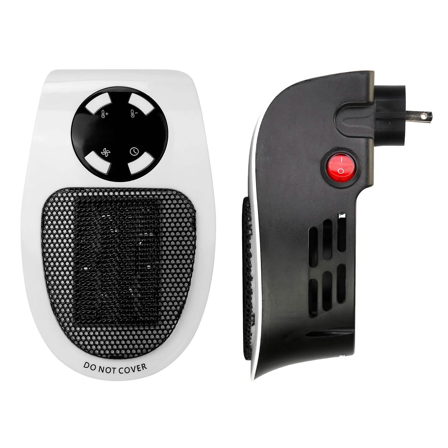 500W Portable Heater Fan Wall Outlet with Remote Control Household Appliances - Tophatter Daily Deals