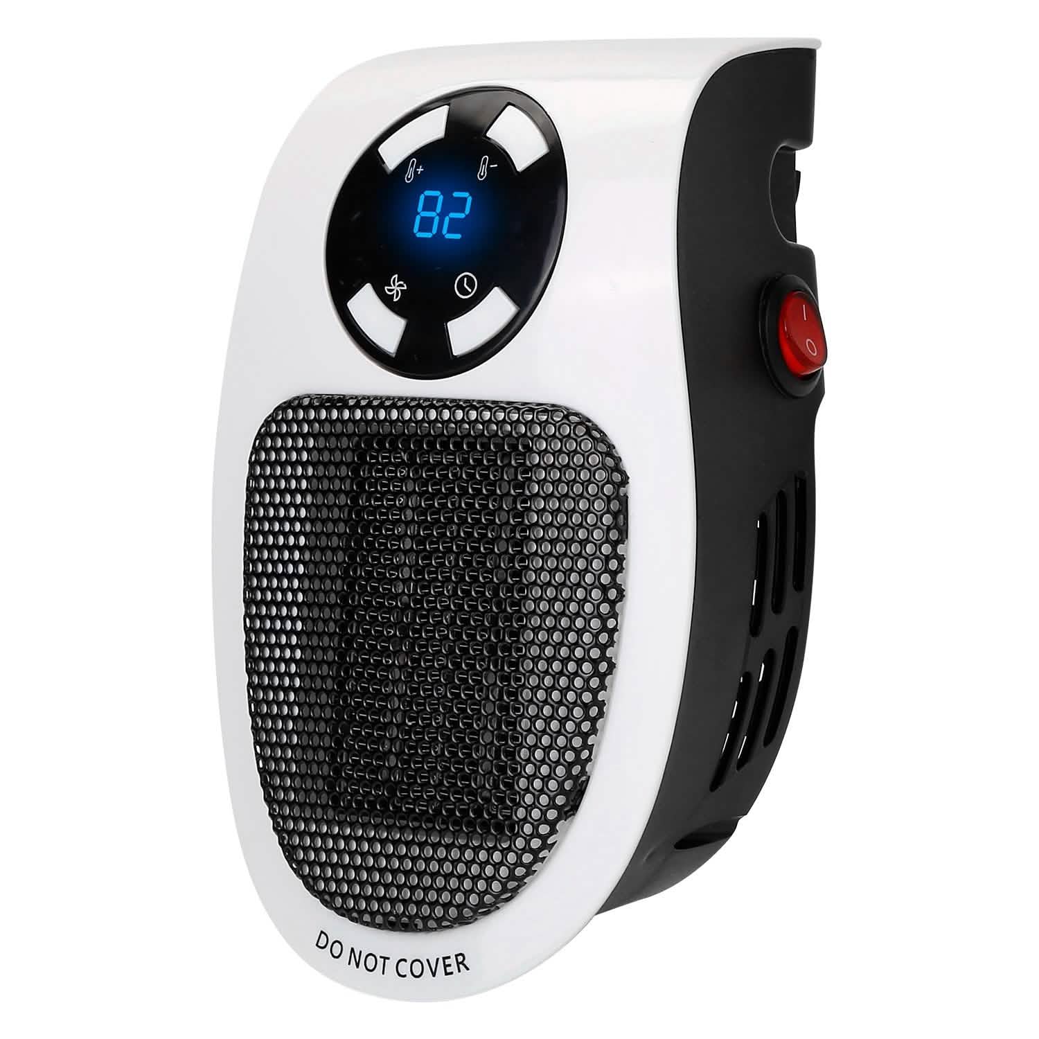 500W Portable Heater Fan Wall Outlet with Remote Control Household Appliances - Tophatter Daily Deals