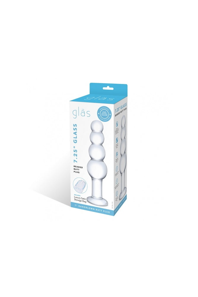 Gläs - Beaded 7.25" Glass Butt Plug - Clear Sex Toy - Tophatter Daily Deals