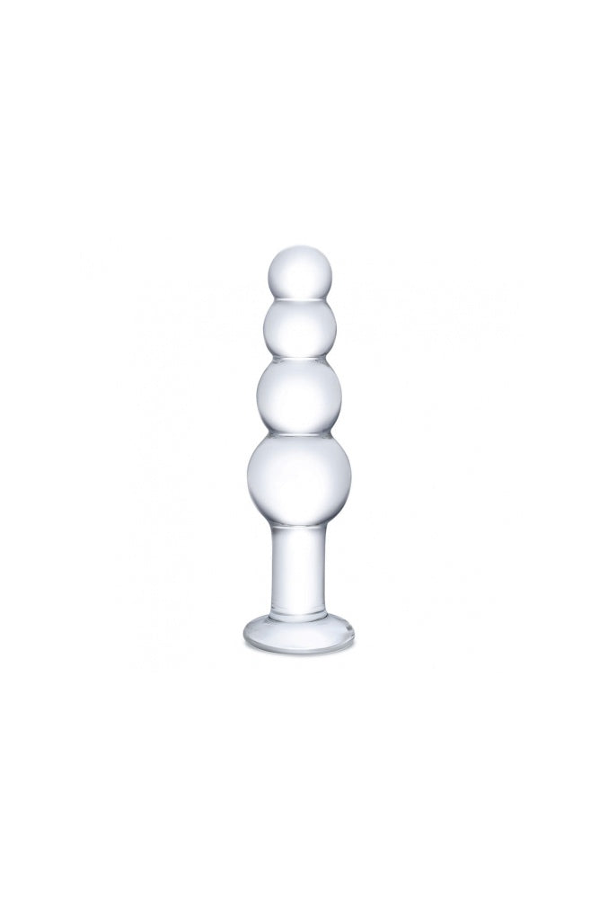 Gläs - Beaded 7.25" Glass Butt Plug - Clear Sex Toy - Tophatter Daily Deals