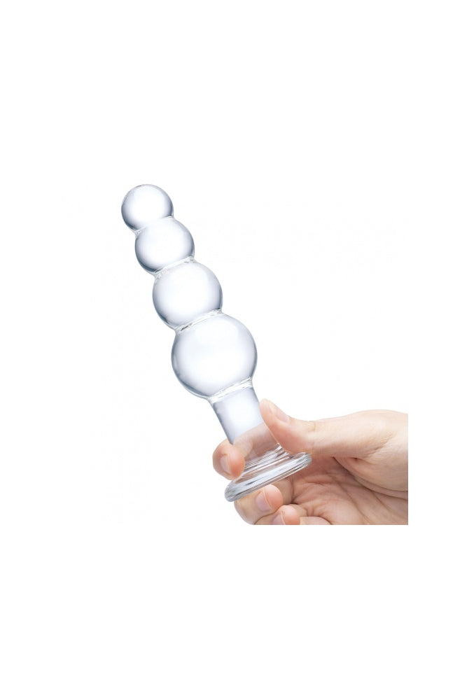 Gläs - Beaded 7.25" Glass Butt Plug - Clear Sex Toy - Tophatter Daily Deals
