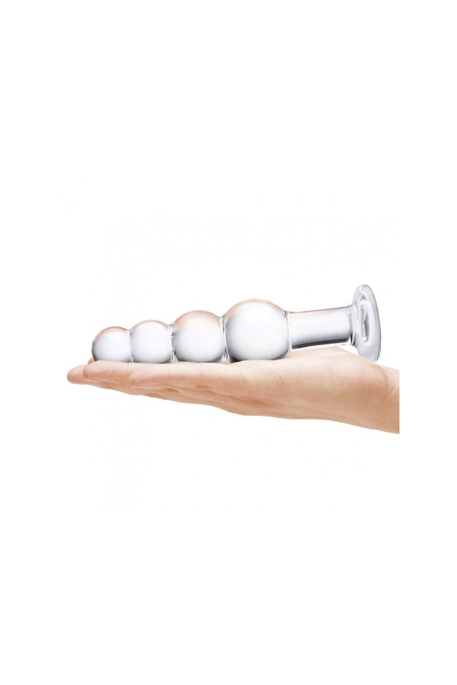 Gläs - Beaded 7.25" Glass Butt Plug - Clear Sex Toy - Tophatter Daily Deals