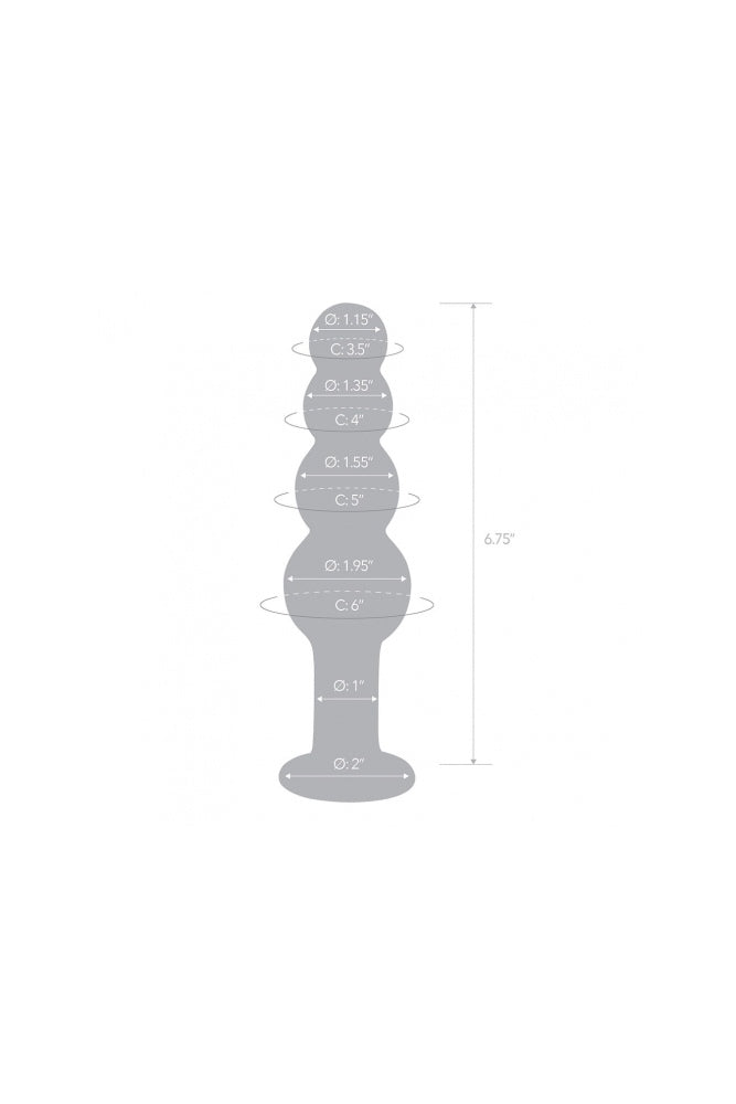 Gläs - Beaded 7.25" Glass Butt Plug - Clear Sex Toy - Tophatter Daily Deals