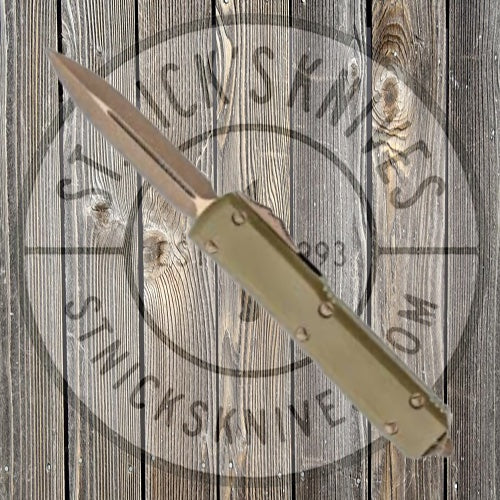 Microtech - 122-13APGTODS - Ultratech D/E Bronze Apocalyptic G10 OD Green Automatic Knives - Tophatter Daily Deals