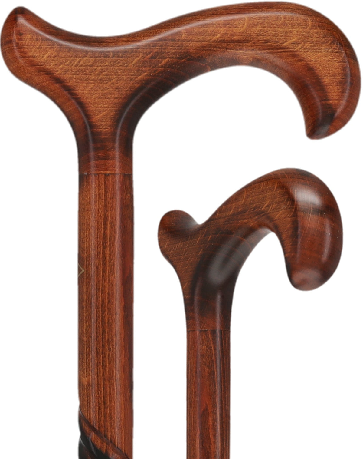 Spiral Carved Walking Cane - Derby Handle, Cherry Stain Hand Carved Artisan - Tophatter Daily Deals