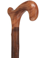 Classic Scorched Chestnut Derby Cane - Chestnut Shaft Derby Classic Walking Canes - Tophatter Daily Deals