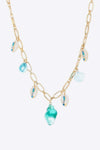 18K Gold Plated Multi-Charm Necklace Blue White One Size Necklaces - Tophatter Daily Deals