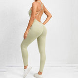 Yoga Jumpsuit With Cross-strap Back Design Quick-drying Tight-fitting Running Sports Fitness Pants Fashion Seamless Leggings For Womens Clothing Grey Green Bluetooth Speaker Lamp - Tophatter Daily Deals