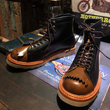 American Style Retro Leather Thick Sole Casual Boots Men's High Top 0 - Tophatter Daily Deals