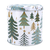 Green Trees Christmas Tin | Festive Chocolate Tin, Treat Storage Tin - 10x10cm Tin - Tophatter Daily Deals