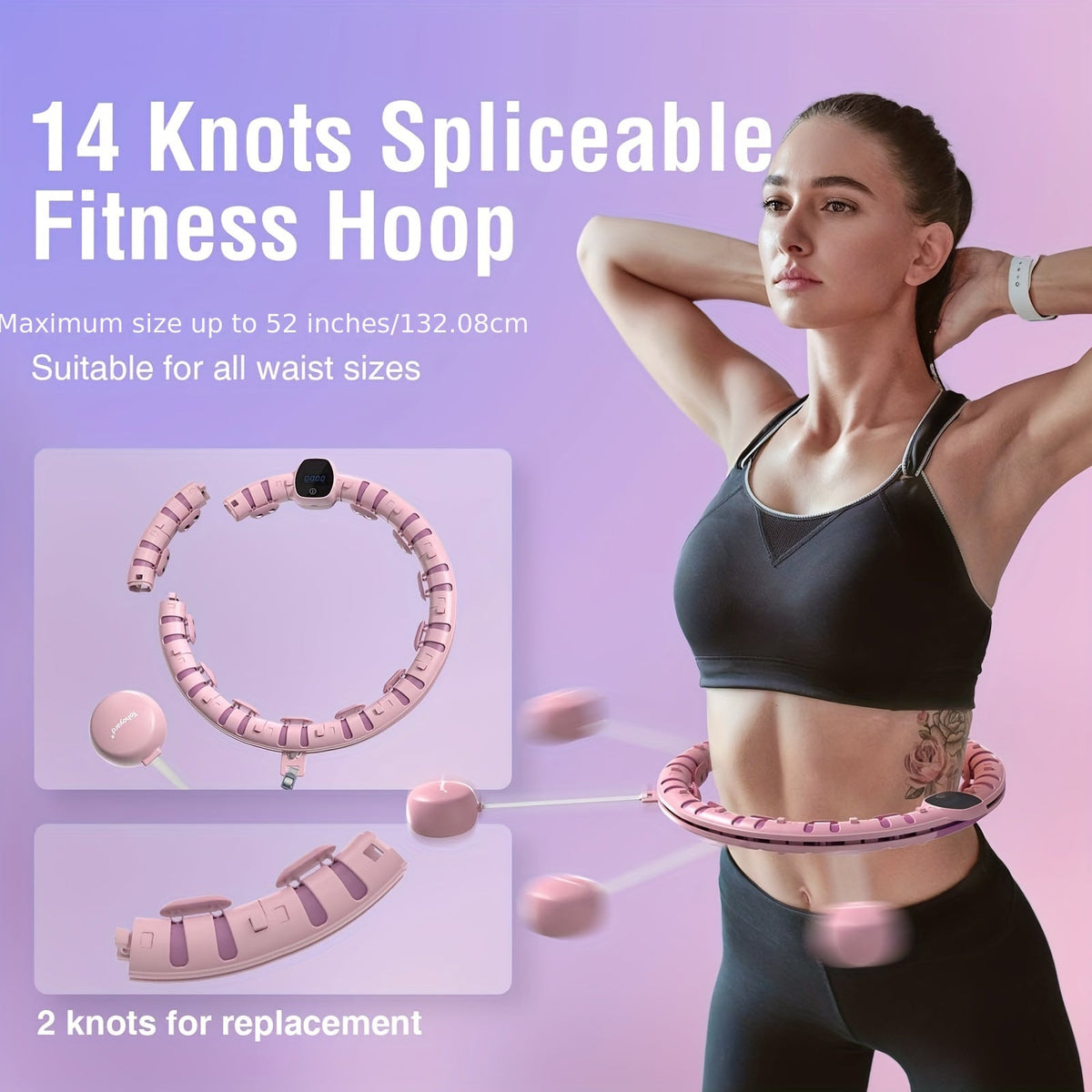 Smart Fitness Hoop with HD Counter Display Sports & Fitness > Exercise, Gym & Fitness > Gym Equipment & Accessories - Tophatter Daily Deals