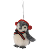 Penguin Christmas Bauble | Grey Wool Penguin Christmas Tree Ornament - 11cm Baubles - Tophatter Daily Deals