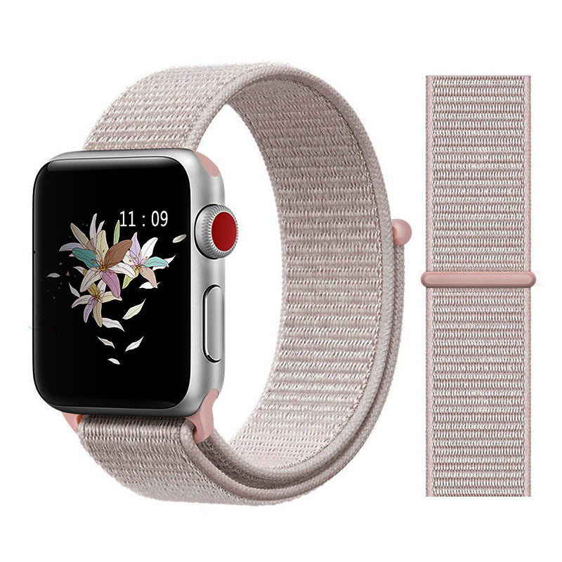 42 44mm Nylon Velcro Loopback Sports Watch Beige 0 - Tophatter Daily Deals
