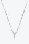 V To Z Zircon 925 Sterling Silver Necklace Y Silver One Size Necklaces - Tophatter Daily Deals