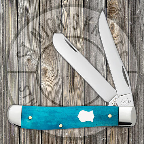 Case Mini Trapper - Smooth Caribbean Blue Bone - 50664 Traditional Knives - Tophatter Daily Deals