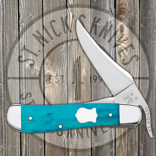 Case RussLock - Smooth Caribbean Blue Bone - 50665 Traditional Knives - Tophatter Daily Deals