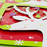 3D Reindeer Christmas Advent Calendar - Glittered Die-Cut with Ribbon, 35.5x39cm Advent Calendar - Tophatter Daily Deals