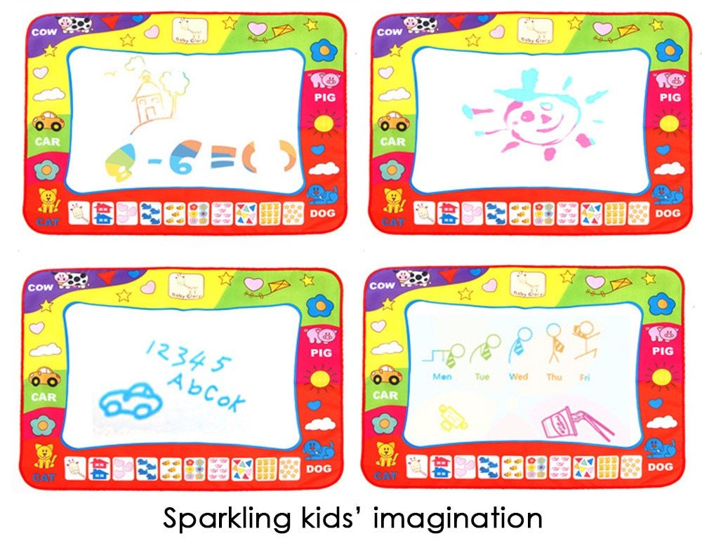 80 x 60cm Baby Kids Add Water with Magic Pen Doodle Painting Picture Water Drawing Play Mat in Drawing Toys Board Gift Christmas 0 - Tophatter Daily Deals