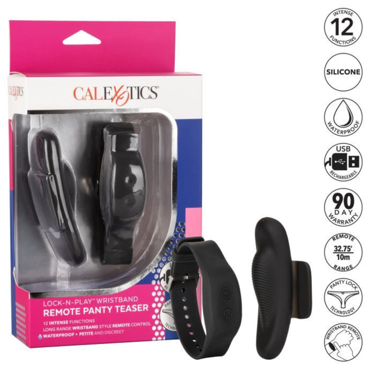 Lock-N-Play Wristband Remote Panty Teaser Vibrator in Black Panty Vibrator - Tophatter Daily Deals