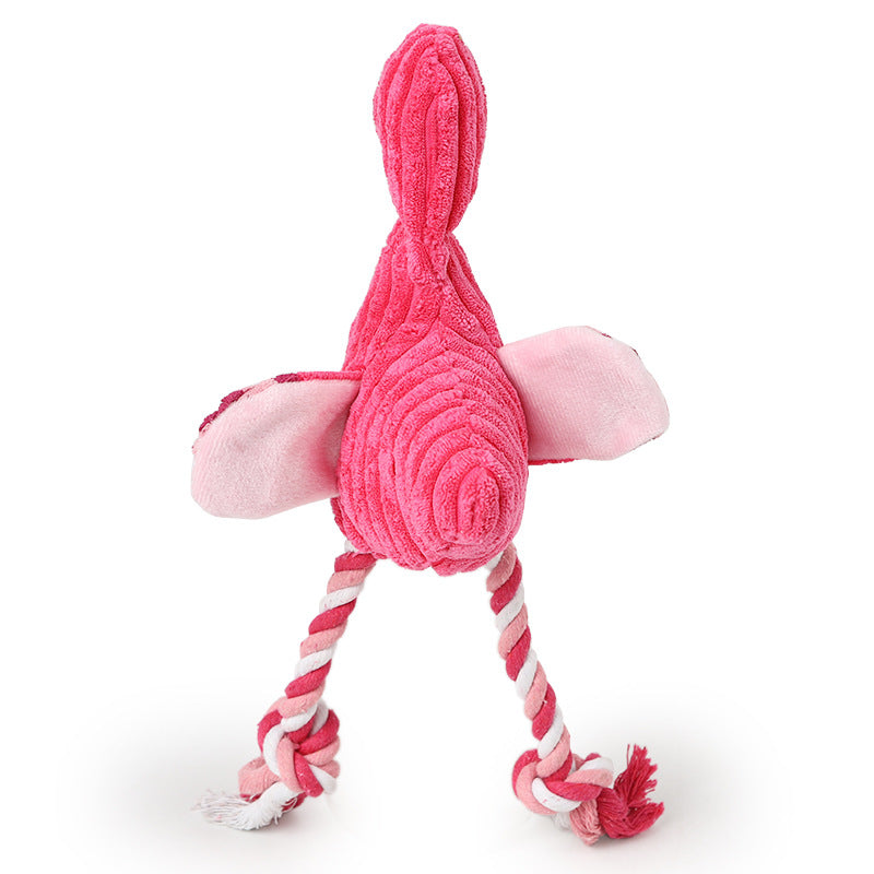 Brushed Velvet Animal Shape Vocal Flamingo Wear-Resistant Bite Resistant Dog Toy 0 - Tophatter Daily Deals