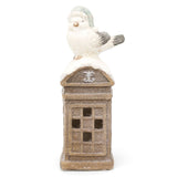 45cm LED Christmas Bird On Telephone Box Decoration | Light Up Festive Phone Box Ornament | Indoor Christmas Decorations Ornament - Tophatter Daily Deals