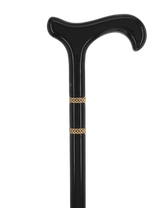 Gold & Black Derby Cane: Braided Design, Double Collar Derby Classic Walking Canes - Tophatter Daily Deals