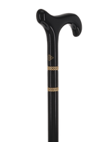 Gold & Black Derby Cane: Braided Design, Double Collar Derby Classic Walking Canes - Tophatter Daily Deals