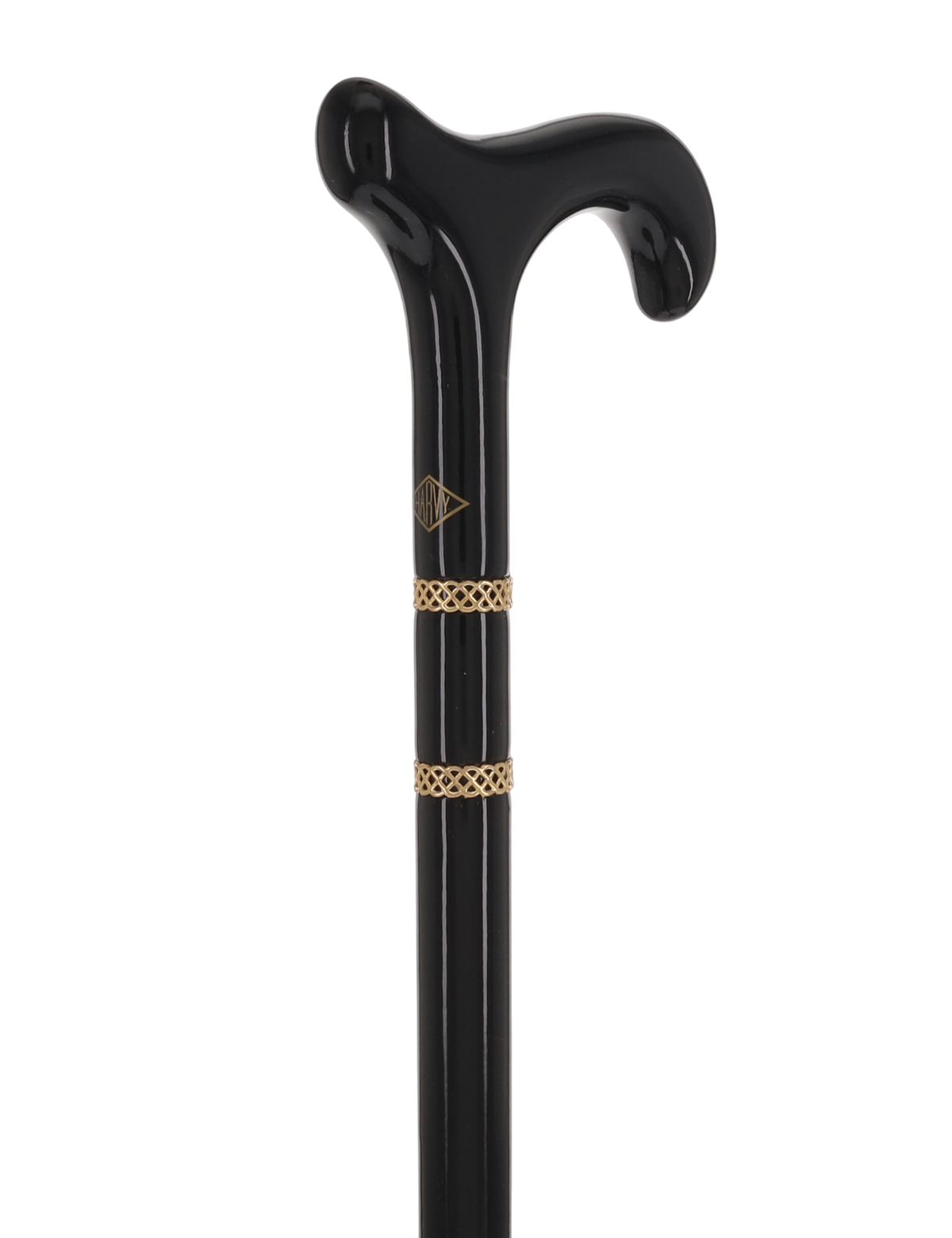 Gold & Black Derby Cane: Braided Design, Double Collar Derby Classic Walking Canes - Tophatter Daily Deals