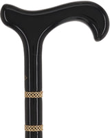 Gold & Black Derby Cane: Braided Design, Double Collar Derby Classic Walking Canes - Tophatter Daily Deals