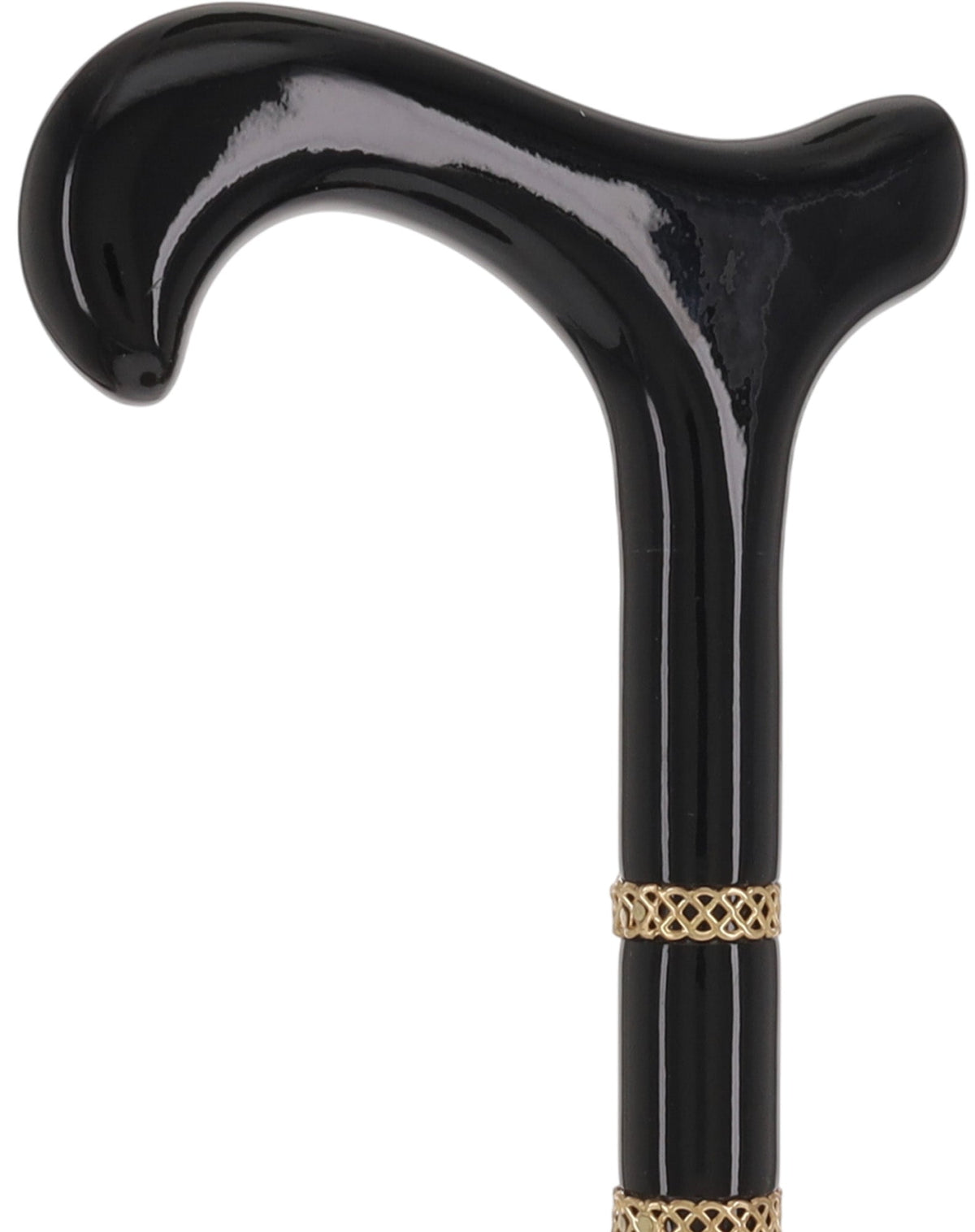 Gold & Black Derby Cane: Braided Design, Double Collar Derby Classic Walking Canes - Tophatter Daily Deals