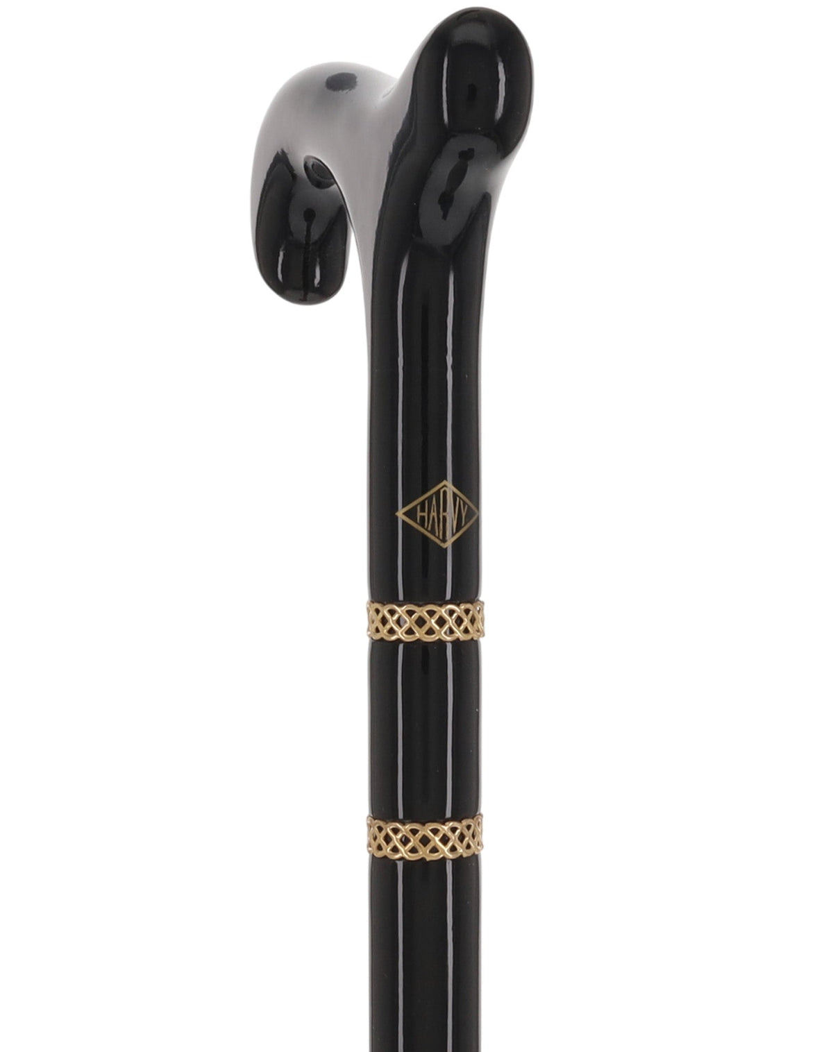 Gold & Black Derby Cane: Braided Design, Double Collar Derby Classic Walking Canes - Tophatter Daily Deals