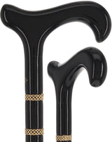 Gold & Black Derby Cane: Braided Design, Double Collar Derby Classic Walking Canes - Tophatter Daily Deals