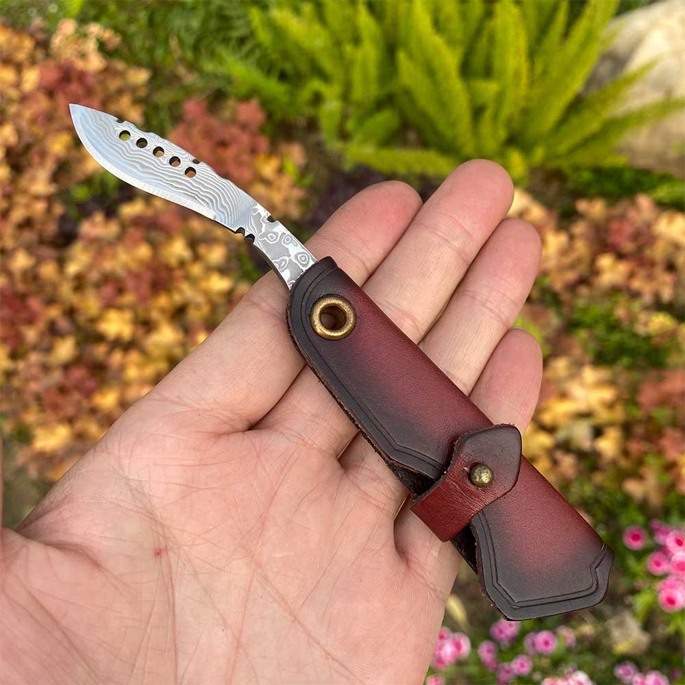 Damascus Steel Nepal Knife With Leather Case - Tophatter Daily Deals