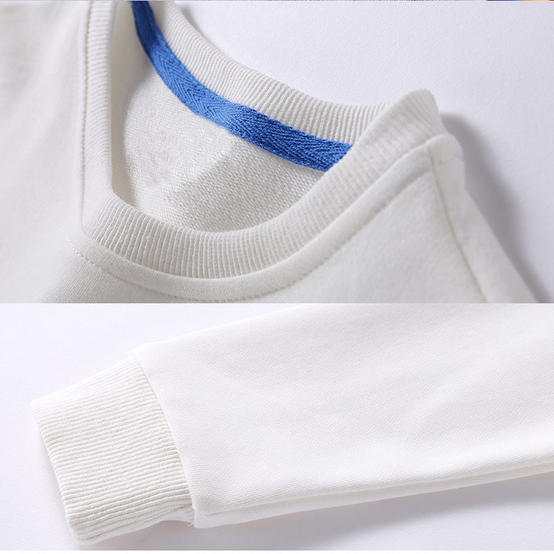 Boys Korean Round Neck Solid Color Loose Long Sleeve Pullover 7 - Tophatter Daily Deals