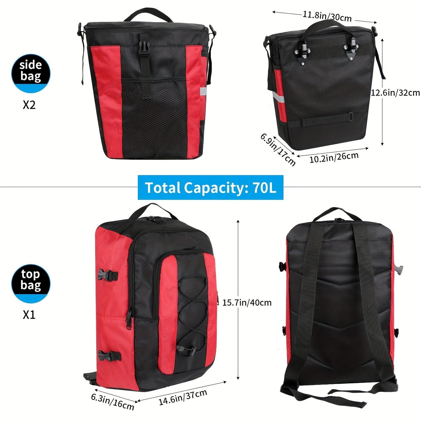 3-in-1 Bicycle Rear Seat Storage Bag Bicycle Accessories - Tophatter Daily Deals