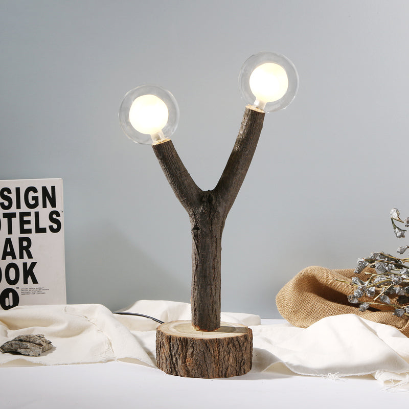 Branch Creative Personality Small Table Lamp Double lamp holder with leathe Push Button Switch 220V US 0 - Tophatter Daily Deals