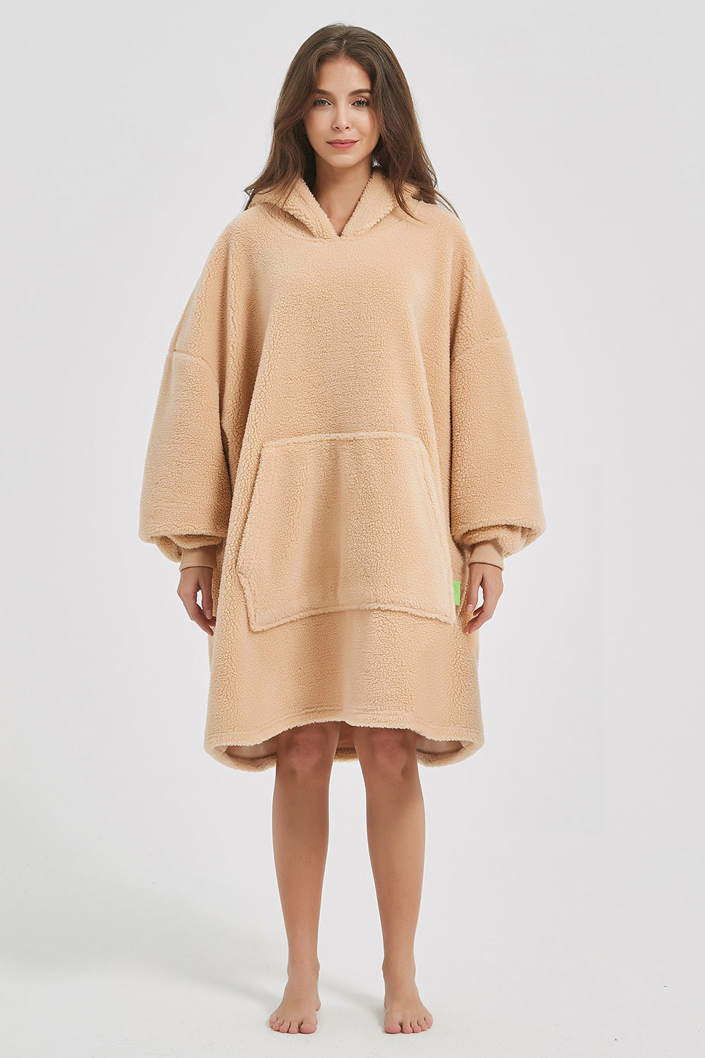 Lantern Sleeve Oversized Hooded Fuzzy Lounge Dress - Tophatter Deals and Online Shopping - Electronics, Jewelry, Beauty, Health, Gadgets, Fashion - Tophatter's Discounts & Offers - tophatters - tophatters.co