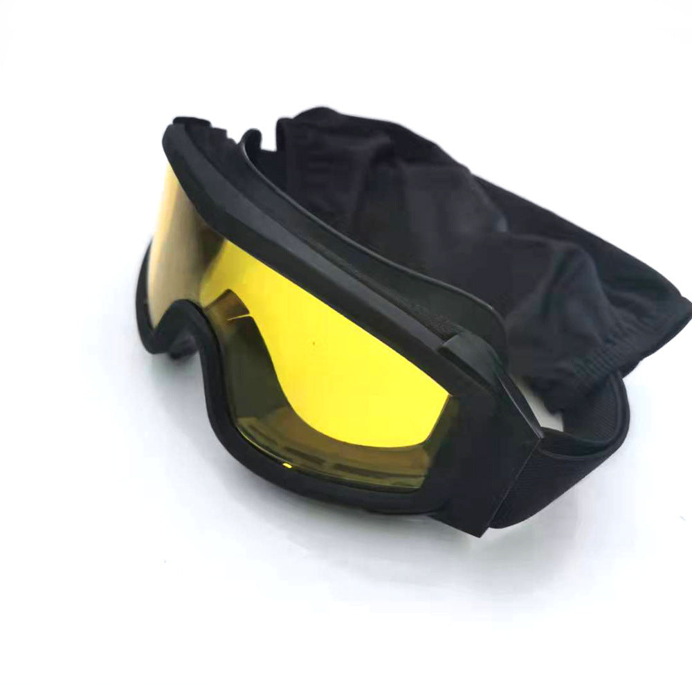 Against Wind And Sand Anti-shock Off-road Glasses Labor Protection Mirror Black Frame Yellow Film 0 - Tophatter Daily Deals