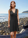 Pocketed Slit V-Neck Sleeveless Dress Casual Dresses - Tophatter Daily Deals