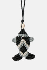 Cotton Cord Fish Shape Pendant Necklace Black One Size Necklaces - Tophatter Daily Deals
