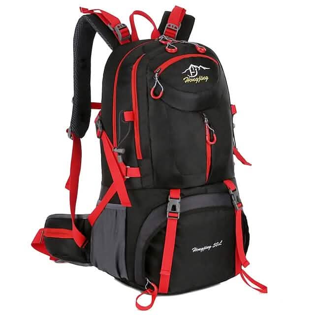 50L Waterproof Hiking Backpack Black Outdoor Recreation - Tophatter Daily Deals