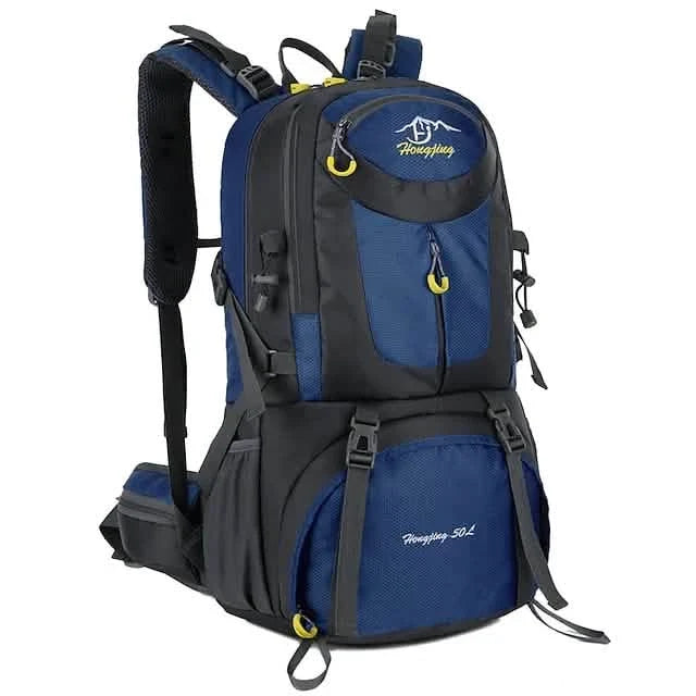 50L Waterproof Hiking Backpack Dark Blue Outdoor Recreation - Tophatter Daily Deals