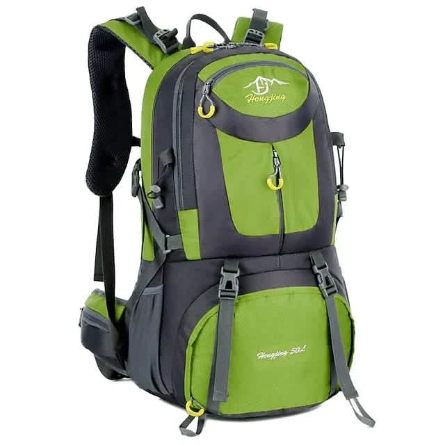 50L Waterproof Hiking Backpack Light Green Outdoor Recreation - Tophatter Daily Deals
