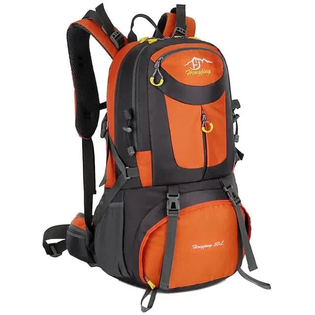 50L Waterproof Hiking Backpack Orange Outdoor Recreation - Tophatter Daily Deals