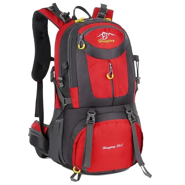 50L Waterproof Hiking Backpack Red Outdoor Recreation - Tophatter Daily Deals