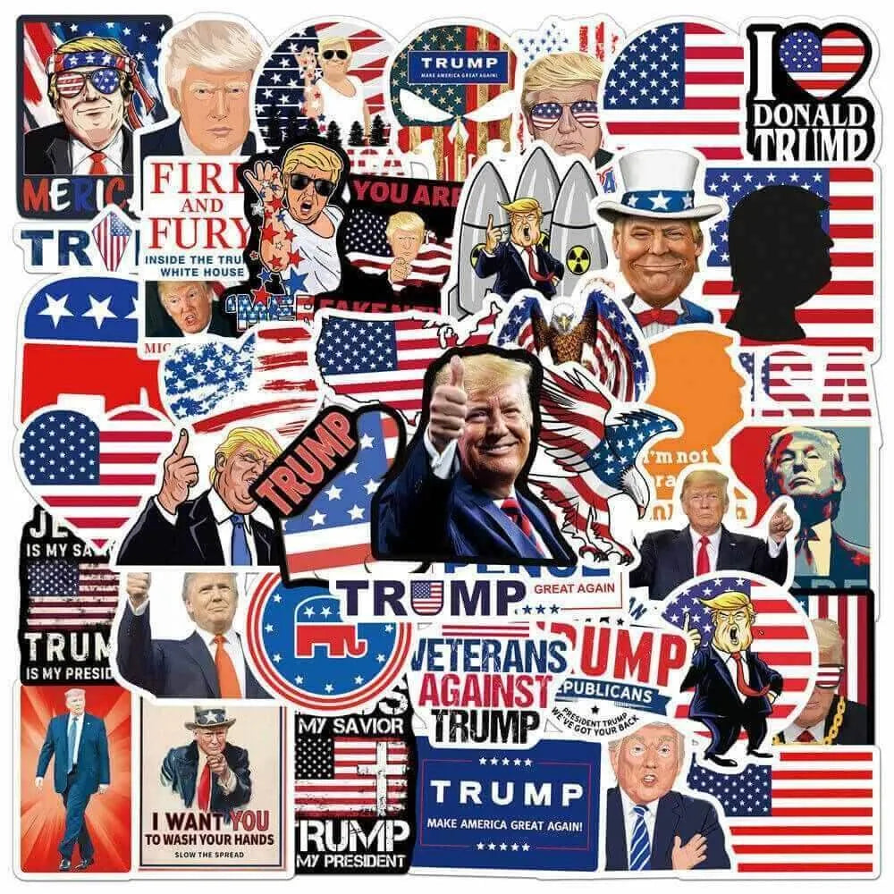 50pcs 2024 Donald Trump Stickers Decorative Stickers - Tophatter Daily Deals