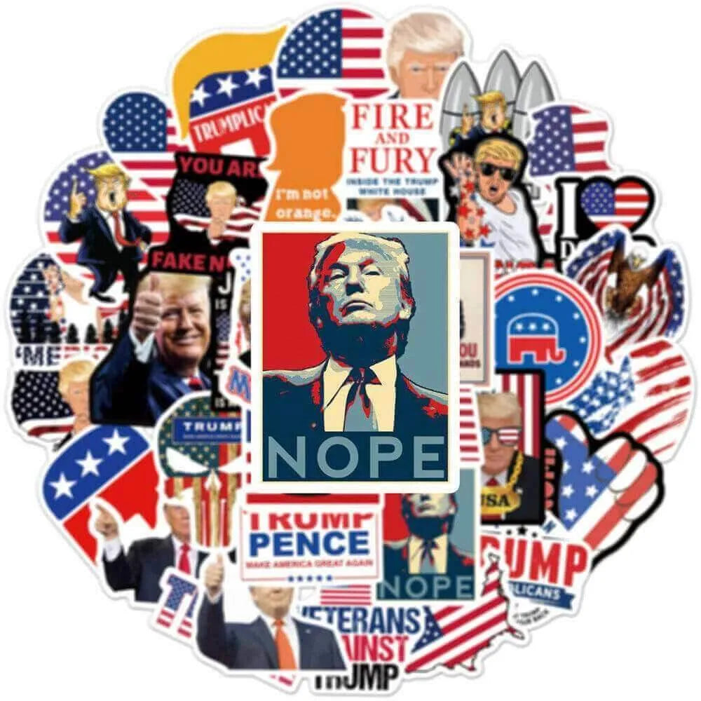 50pcs 2024 Donald Trump Stickers Decorative Stickers - Tophatter Daily Deals