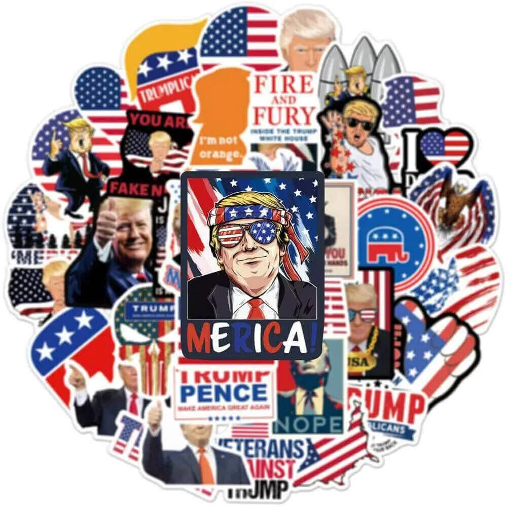 50pcs 2024 Donald Trump Stickers Decorative Stickers - Tophatter Daily Deals
